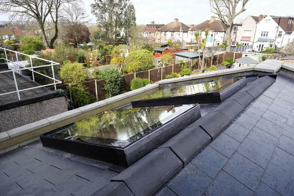 1200 x 2500 mm Frameless Skylight for Pitched Roof - Triple Glazed.