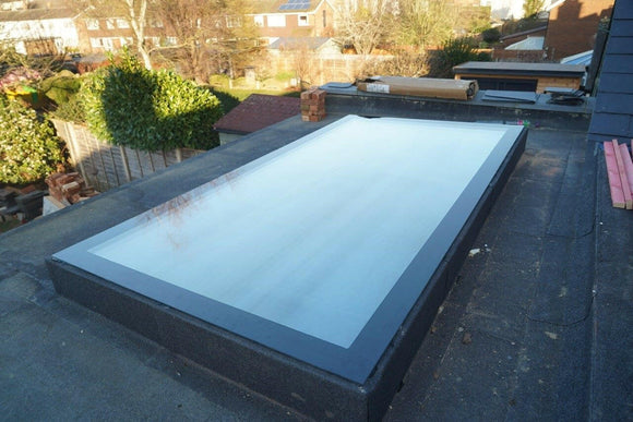 1000 x 3000 mm Frameless Skylight for Flat Roof - Triple Glazed.