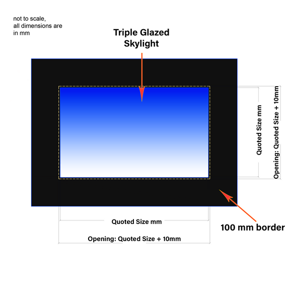 Bespoke Frameless Skylight for Flat Roof - Triple Glazed.
