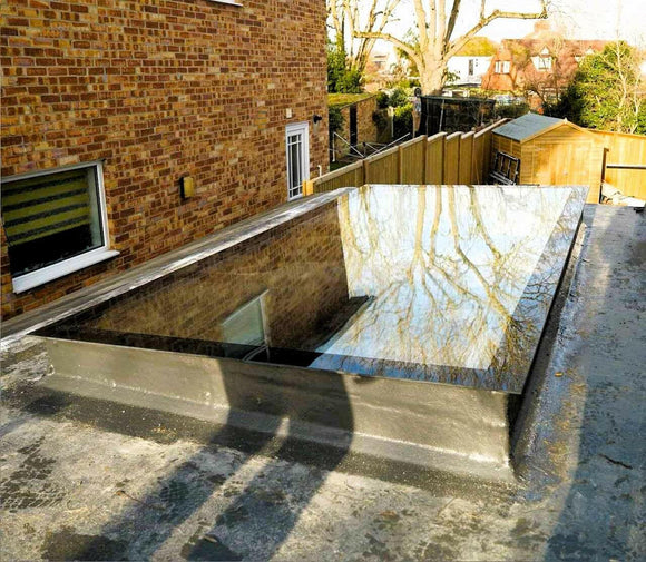 1000 x 3000 mm Frameless Skylight for Flat Roof - Triple Glazed.