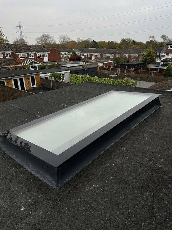 1000 x 3000 mm Frameless Skylight for Flat Roof - Triple Glazed.
