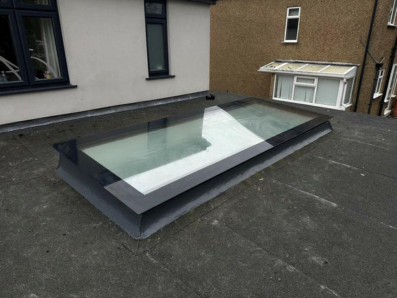 1000 x 3000 mm Frameless Skylight for Flat Roof - Triple Glazed.