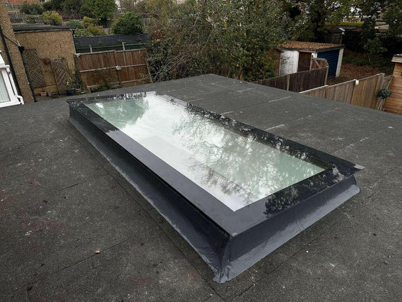 1000 x 3000 mm Frameless Skylight for Flat Roof - Triple Glazed.
