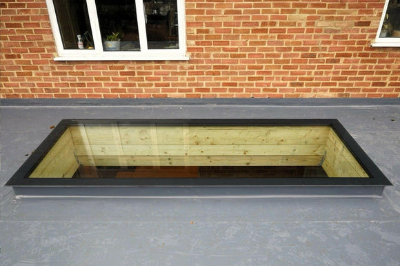 1000 x 3000 mm Frameless Skylight for Flat Roof - Triple Glazed.