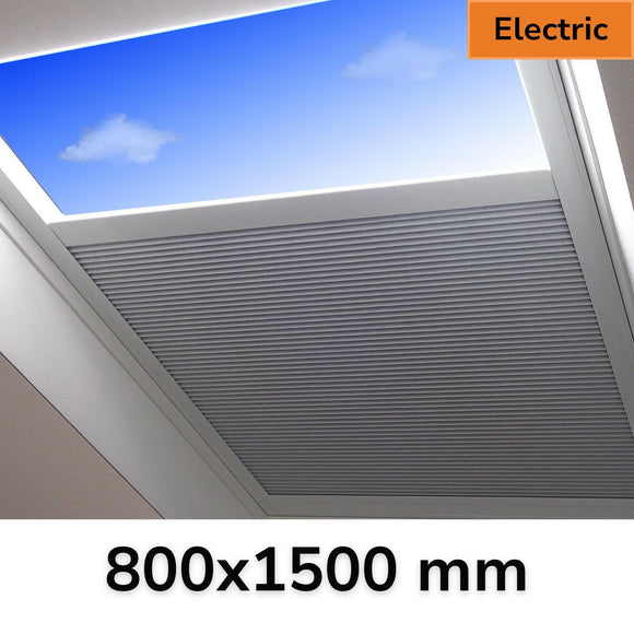 800 x 1500 mm Electric Blinds for Flat / Pitched Roof Skylights & Roof Lanterns.