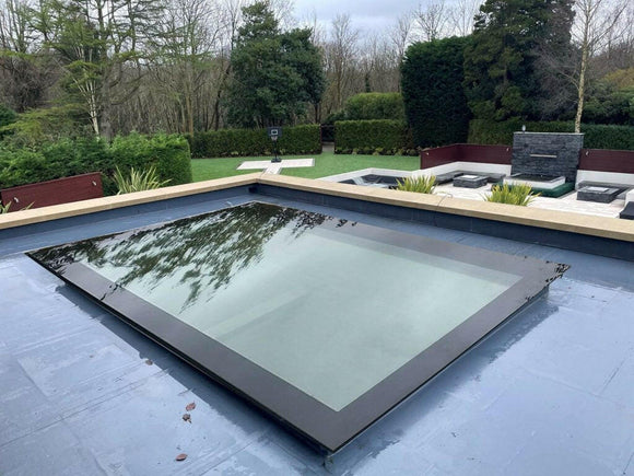1200 x 2500 mm Frameless Skylight for Flat Roof - Triple Glazed.