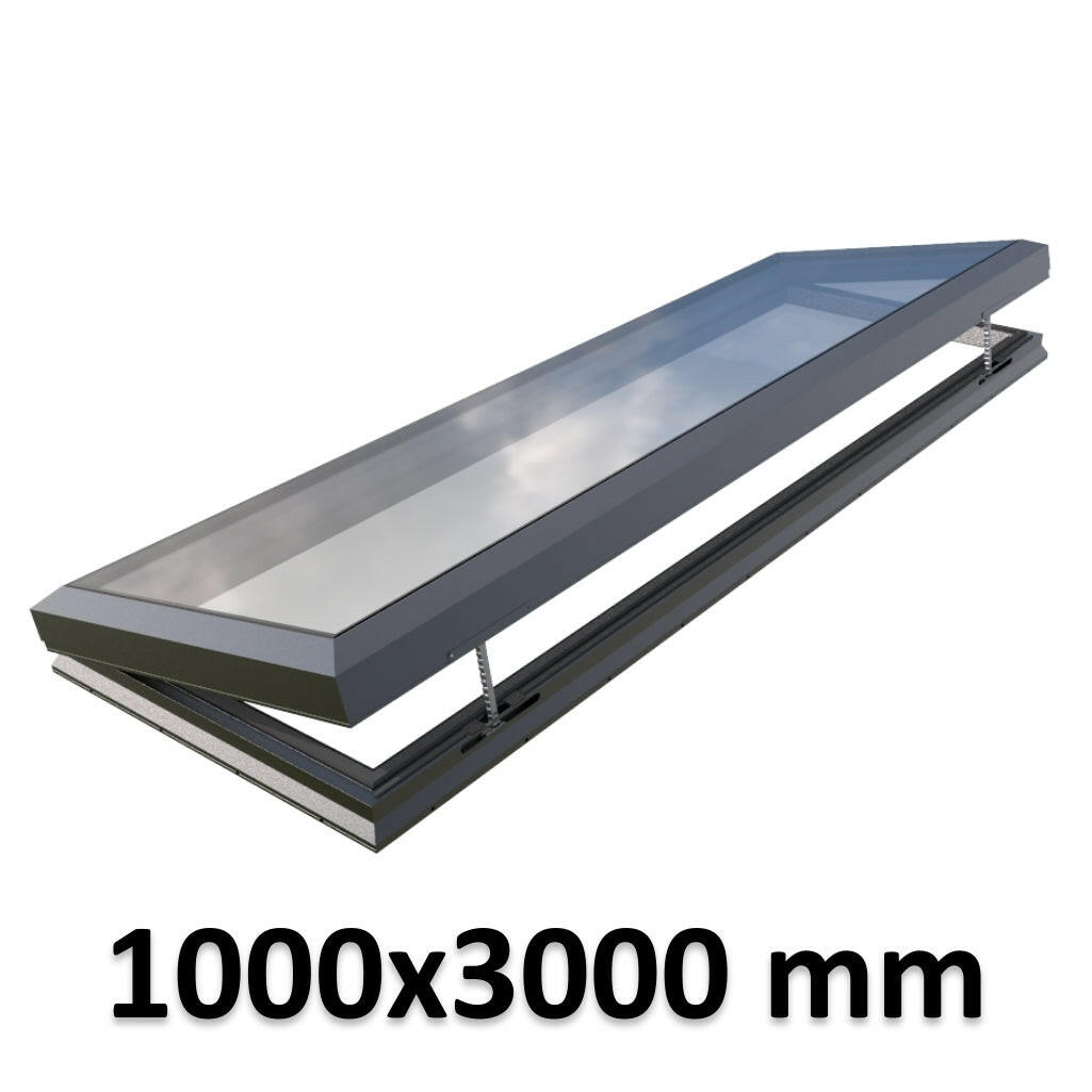 1000 x 3000 mm Electric Opening Glass Link Skylight | Premium Range.