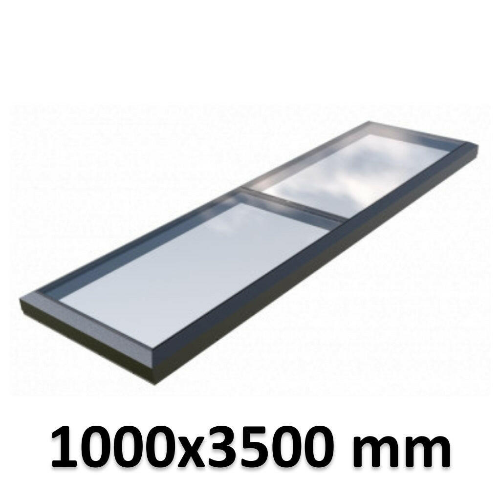 1000 x 3500 mm Fixed Glass Link Modular Skylight | 1 Fixed 0 Opening.