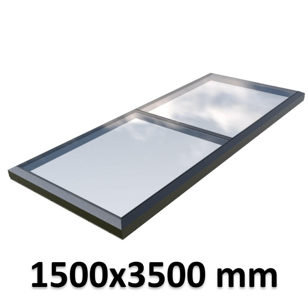 1500 x 3500 mm Fixed Glass Link Modular Skylight | 1 Fixed 0 Opening.