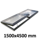 1500 x 4500 mm Electric Opening Glass Link Modular Skylight | 1 Fixed 1 Opening.