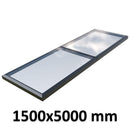 1500 x 5000 mm Fixed Glass Link Modular Skylight | 2 Fixed 0 Opening.