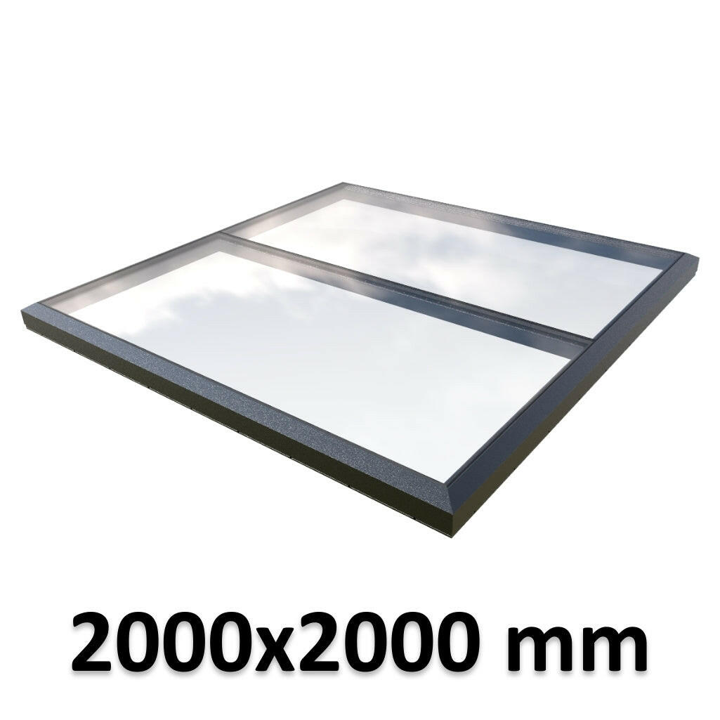 2000 x 2000 mm Fixed Glass Link Modular Skylight | 1 Fixed 0 Opening.