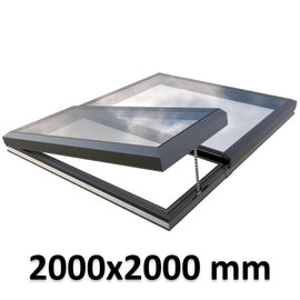 2000 x 2000 mm Electric Opening Glass Link Modular Skylight | 1 Fixed 1 Opening.