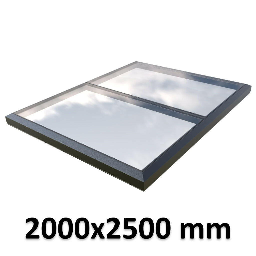 2000 x 2500 mm Fixed Glass Link Modular Skylight | 1 Fixed 0 Opening.