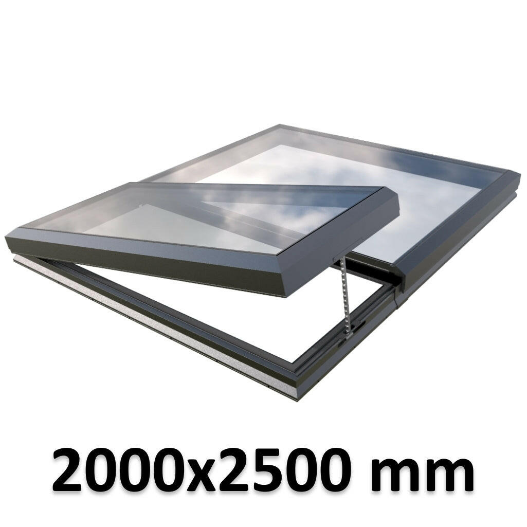 2000 x 2500 mm Electric Opening Glass Link Modular Skylight | 1 Fixed 1 Opening.