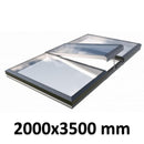 2000 x 3500 mm Electric Opening Glass Link Modular Skylight | 2 Fixed 1 Opening.