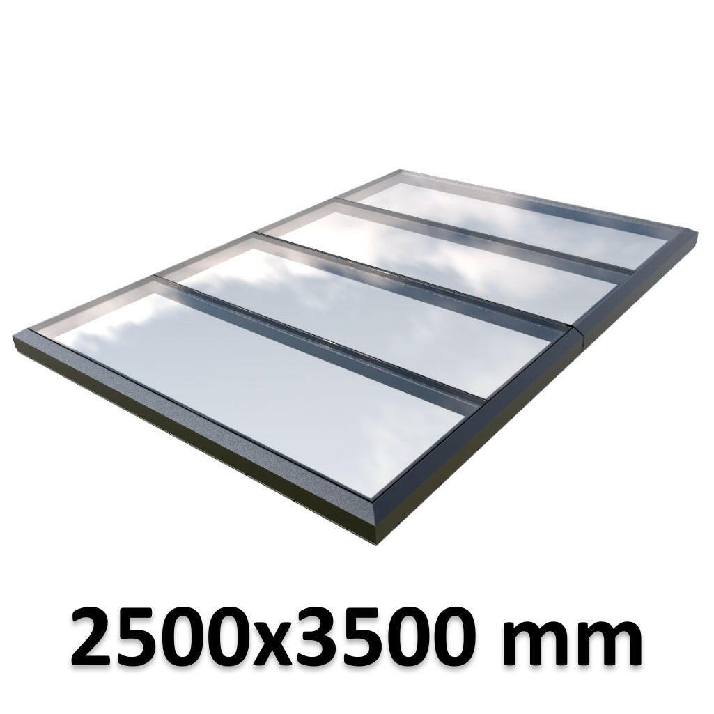 2500 x 3500 mm Fixed Glass Link Modular Skylight | 2 Fixed 0 Opening.