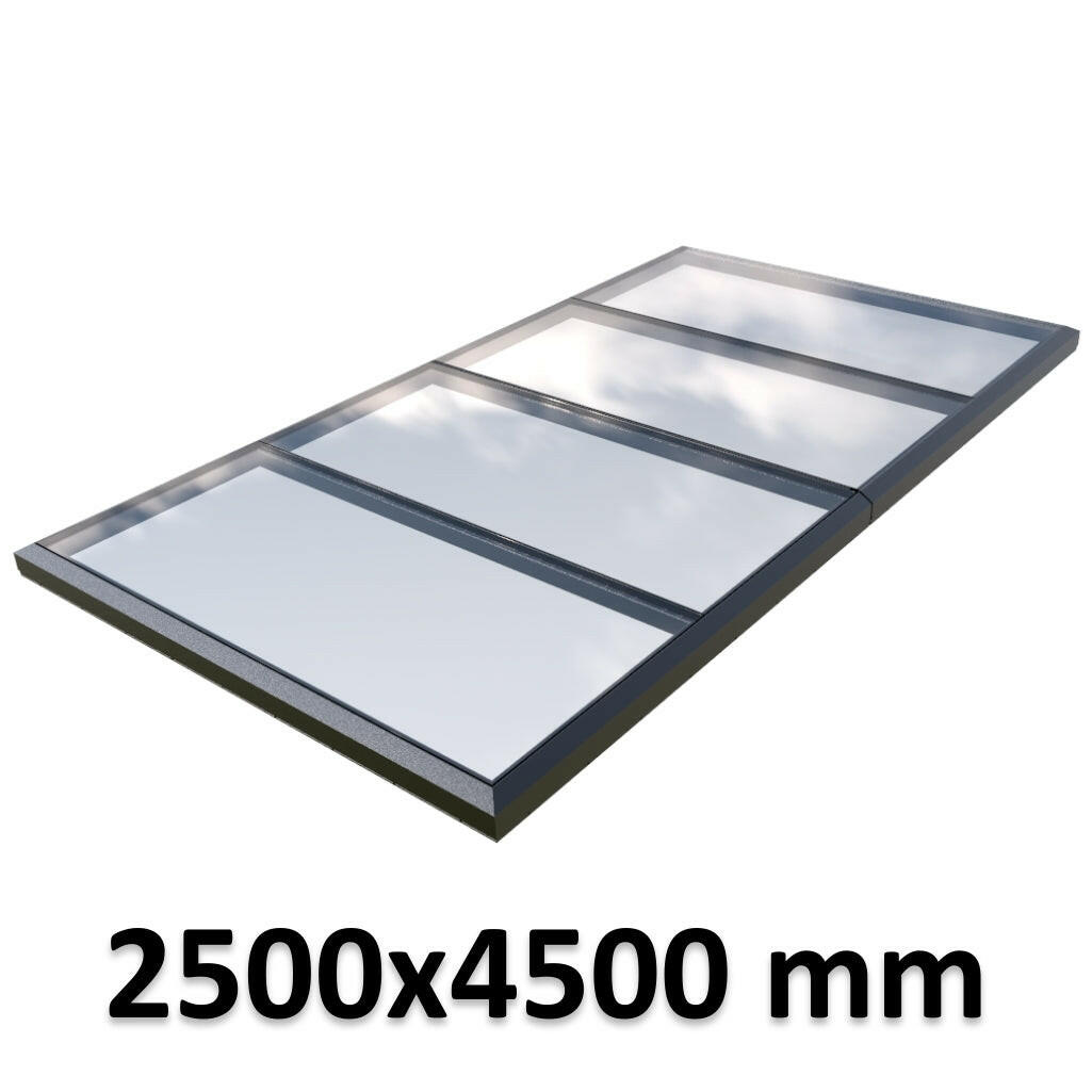 2500 x 4500 mm Fixed Glass Link Modular Skylight | 2 Fixed 0 Opening.