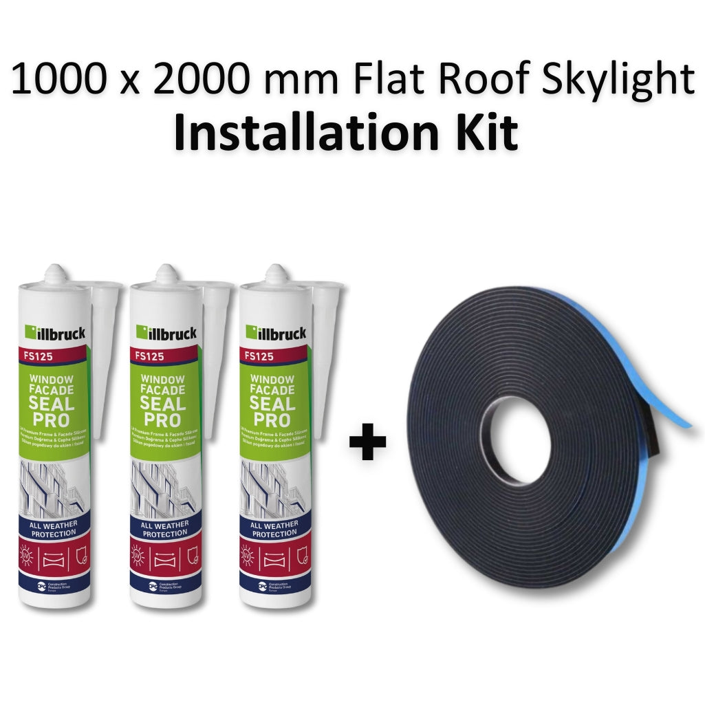 1000 x 2000 mm Flat Roof Skylight Installation Kit