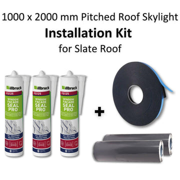 1000 x 2000 mm Pitched Roof Skylight (Slate Roof) Installation Kit.