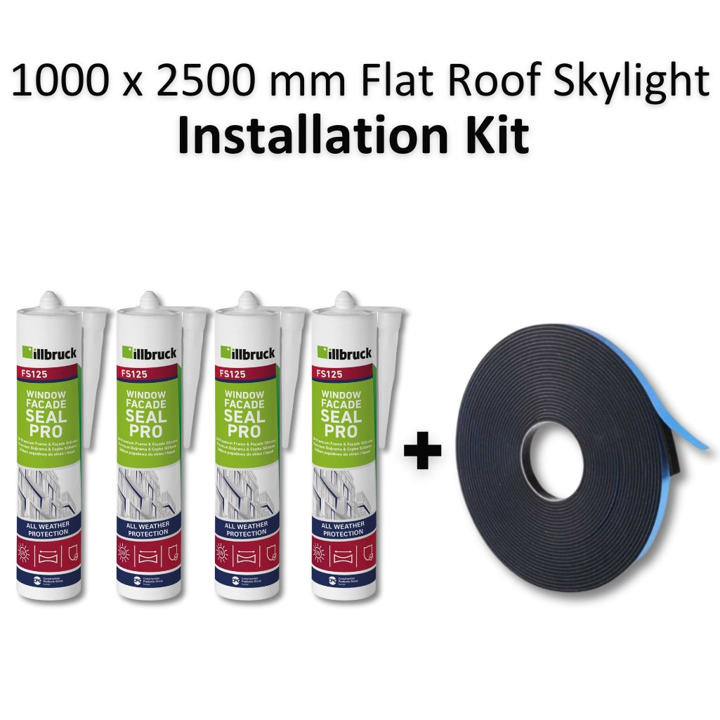 1000 x 2500 mm Flat Roof Skylight Installation Kit