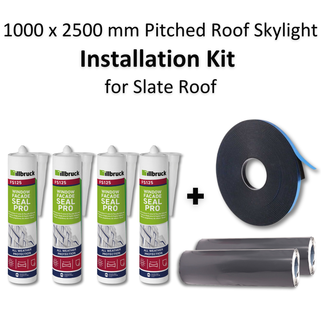 1000 x 2500 mm Pitched Roof Skylight (Slate Roof) Installation Kit