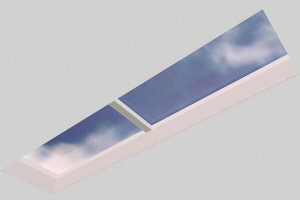 1000 x 4000 mm Fixed Glass Link Modular Skylight | 2 Fixed 0 Opening.