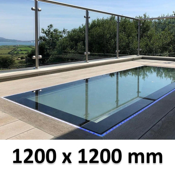 1200 x 1200 mm Frameless Walk-on Skylight.