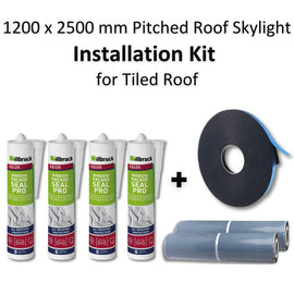 1200 x 2500 mm Pitched Roof Skylight (Tiled Roof) Installation Kit.