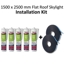 1500 x 2500 mm Flat Roof Skylight Installation Kit.