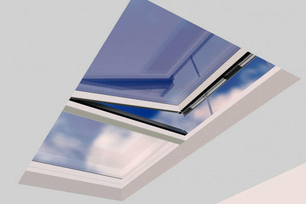 1500 x 3000 mm Electric Opening Glass Link Modular Skylight | 1 Fixed 1 Opening.