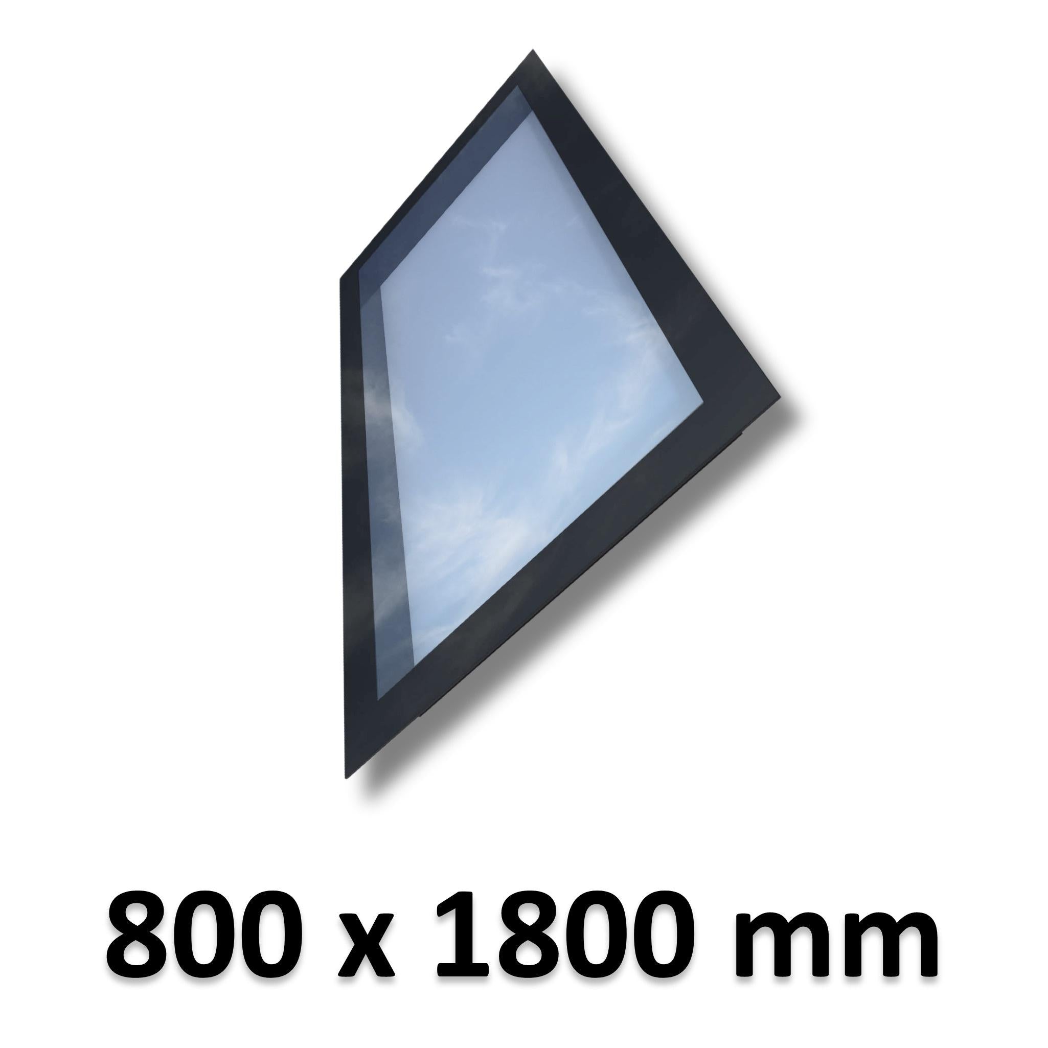 800 x 1800 mm Frameless Skylight for Pitched Roof - Triple Glazed