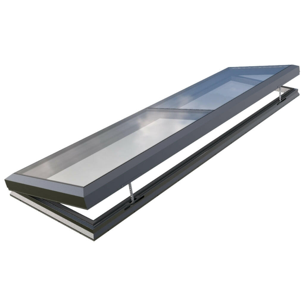 1000 x 3500 mm Electric Opening Glass Link Modular Skylight | 0 Fixed 1 Opening.