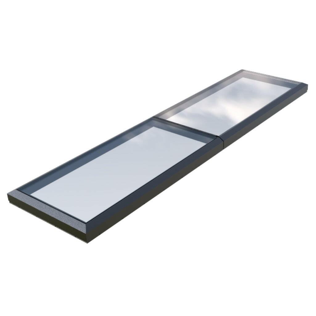 1000 x 4000 mm Fixed Glass Link Modular Skylight | 2 Fixed 0 Opening.