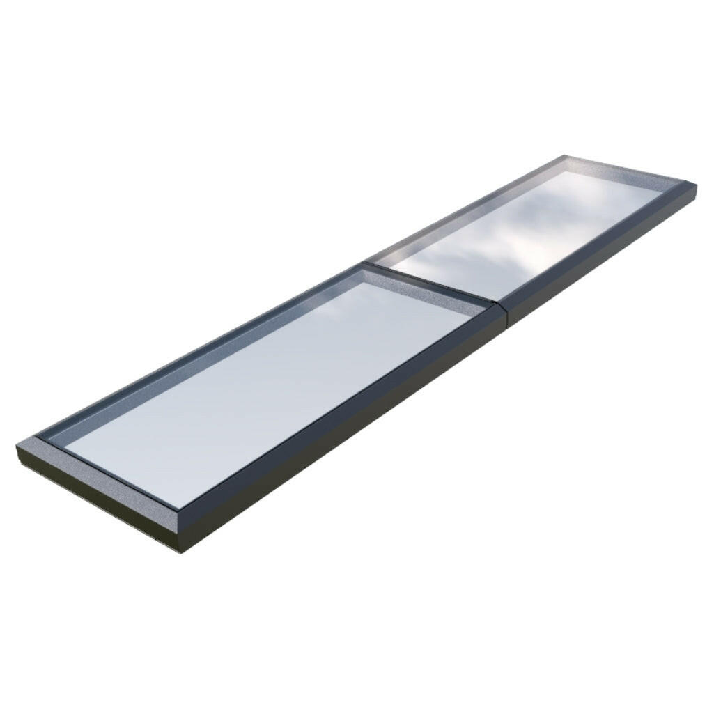 1000 x 5000 mm Fixed Glass Link Modular Skylight | 2 Fixed 0 Opening.