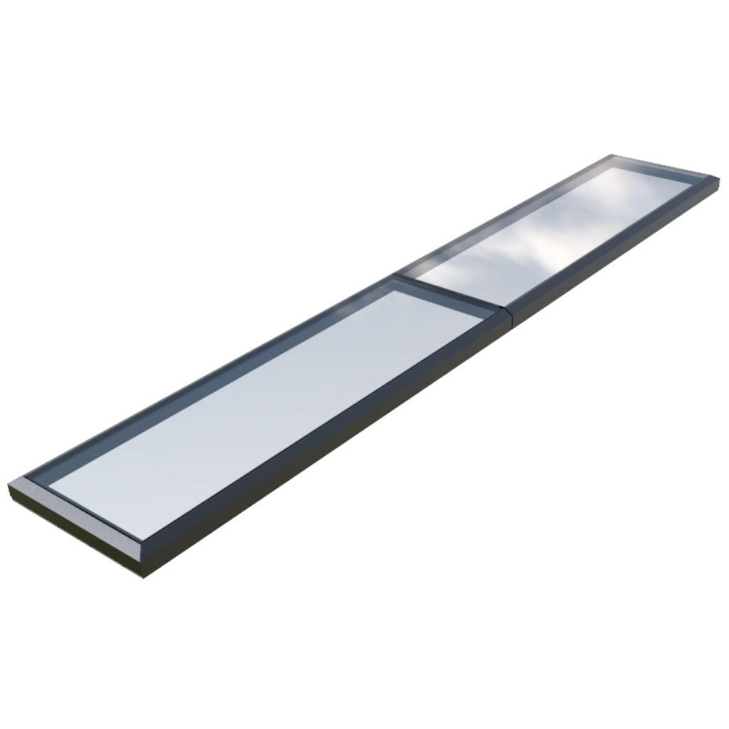 1000 x 6000 mm Fixed Glass Link Modular Skylight | 2 Fixed 0 Opening.