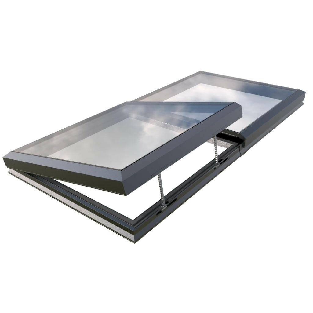 1500 x 3000 mm Electric Opening Glass Link Modular Skylight | 1 Fixed 1 Opening.