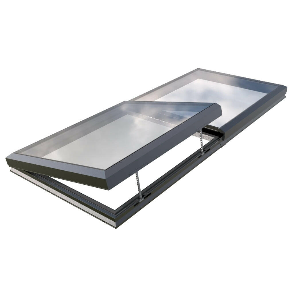 1500 x 3500 mm Electric Opening Glass Link Modular Skylight | 1 Fixed 1 Opening.