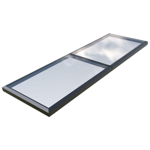 1500 x 5000 mm Fixed Glass Link Modular Skylight | 2 Fixed 0 Opening.