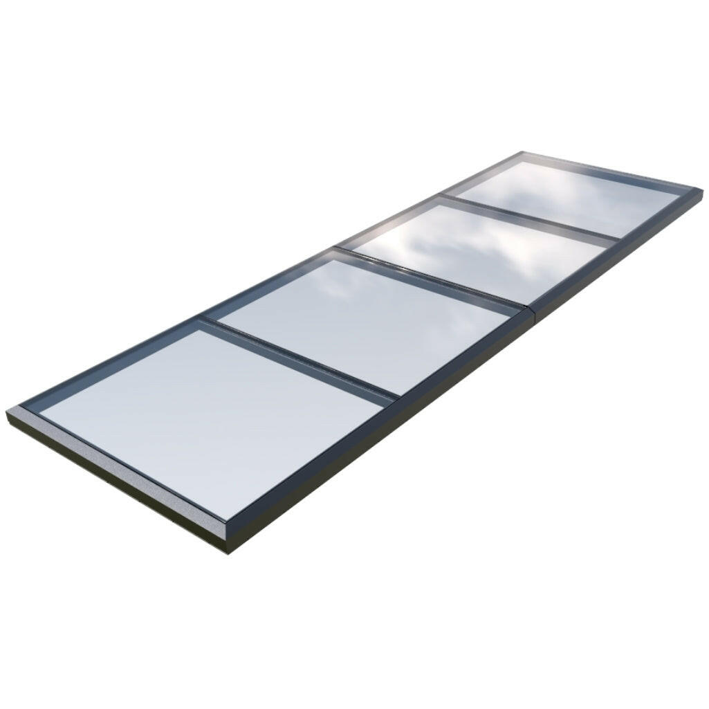 1500 x 6000 mm Fixed Glass Link Modular Skylight | 2 Fixed 0 Opening.