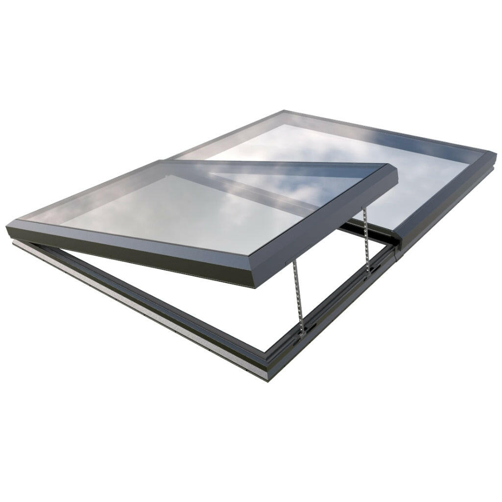 2000 x 3000 mm Electric Opening Glass Link Modular Skylight | 1 Fixed 1 Opening.