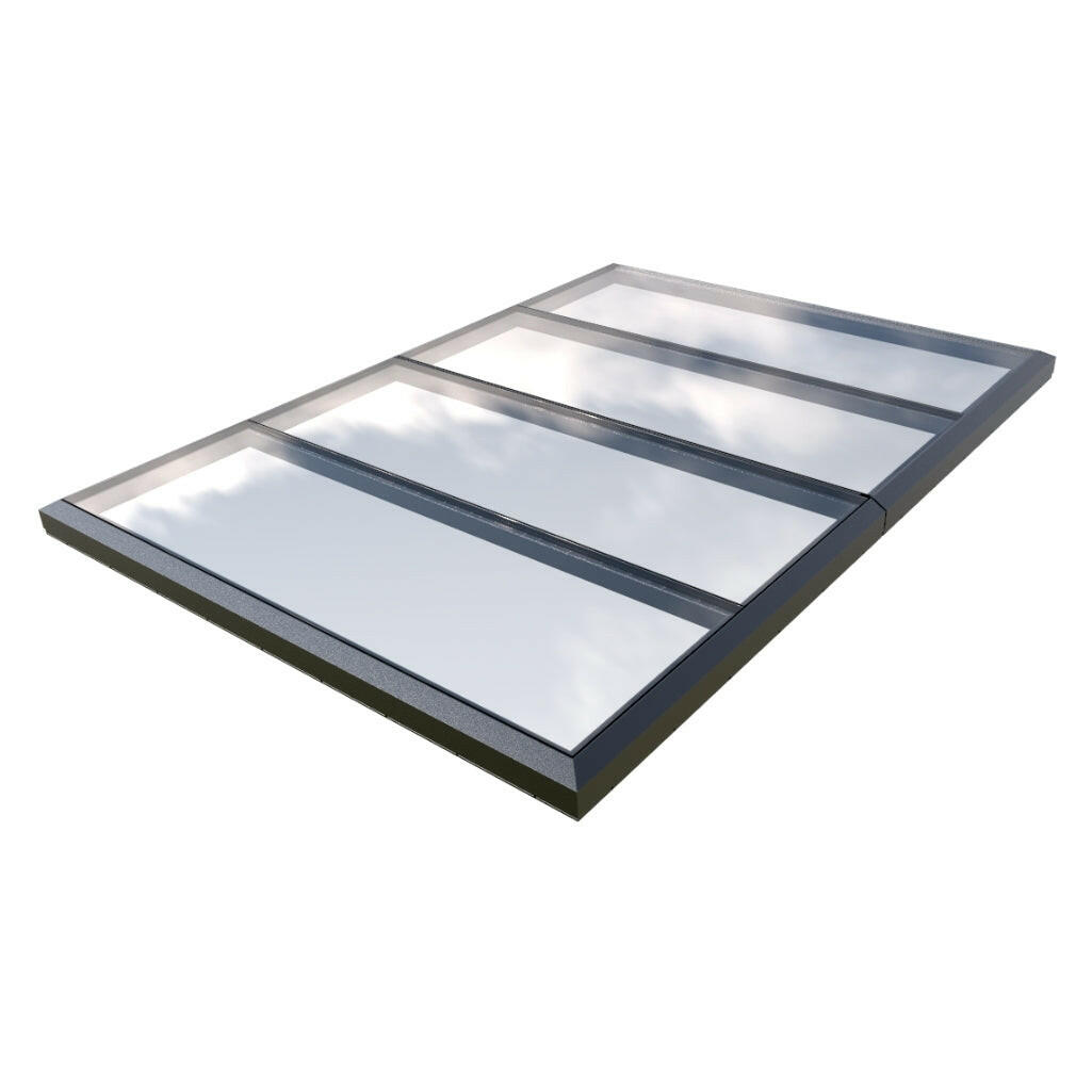 2000 x 3500 mm Fixed Glass Link Modular Skylight | 2 Fixed 0 Opening.