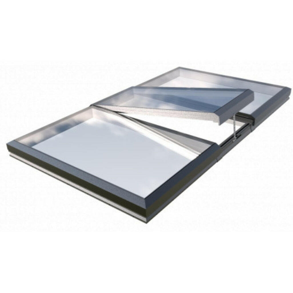 2000 x 4000 mm Electric Opening Glass Link Modular Skylight | 2 Fixed 1 Opening.