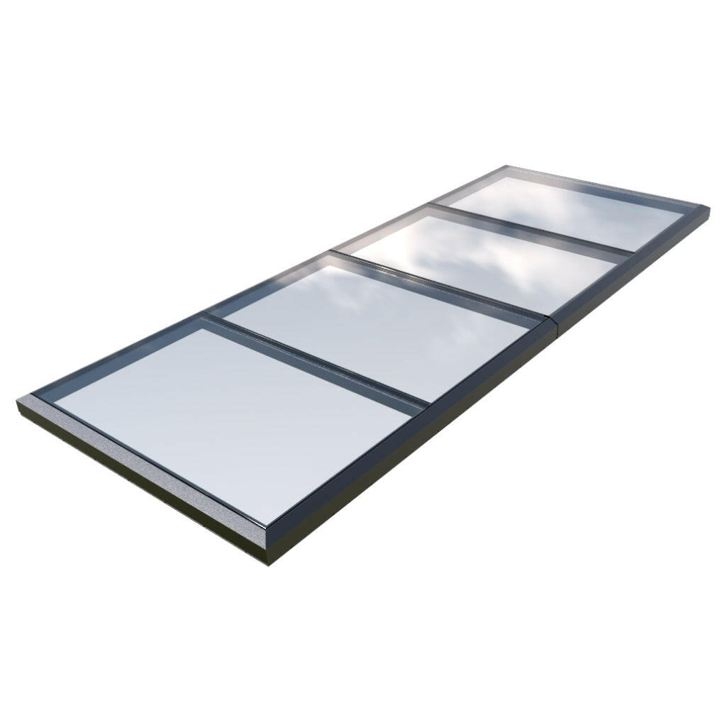 2000 x 5500 mm Fixed Glass Link Modular Skylight | 2 Fixed 0 Opening.