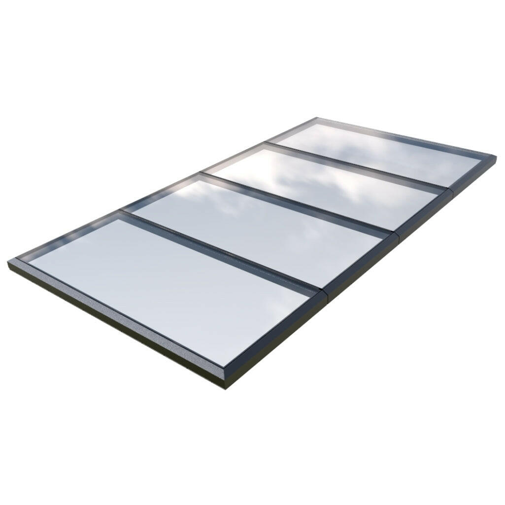 2500 x 5500 mm Fixed Glass Link Modular Skylight | 4 Fixed 0 Opening.