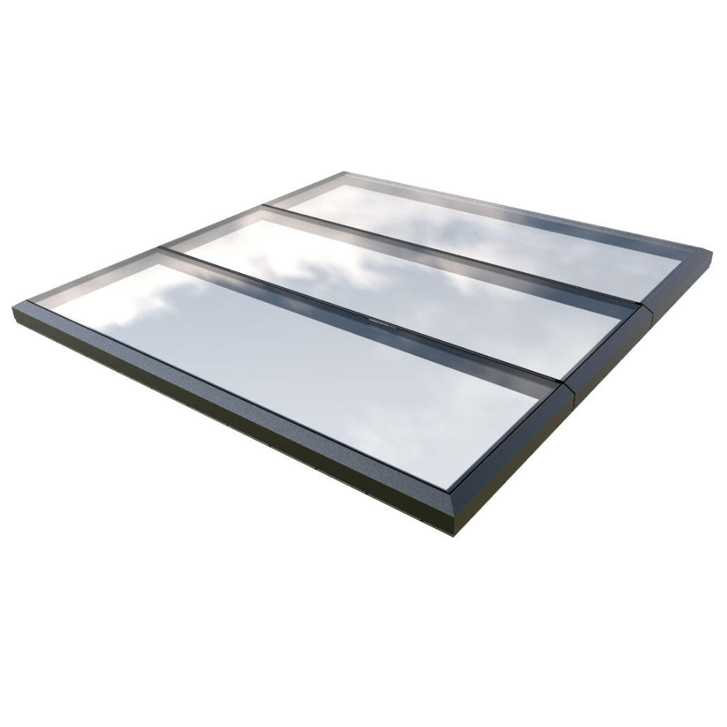 3000 x 3000 mm Fixed Glass Link Modular Skylight | 3 Fixed 0 Opening.