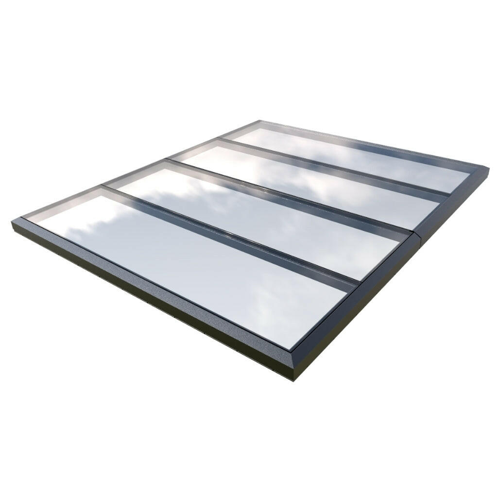 3000 x 3500 mm Fixed Glass Link Modular Skylight | 2 Fixed 0 Opening.