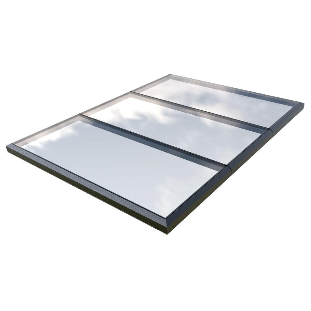 3000 x 4000 mm Fixed Glass Link Modular Skylight | 3 Fixed 0 Opening.