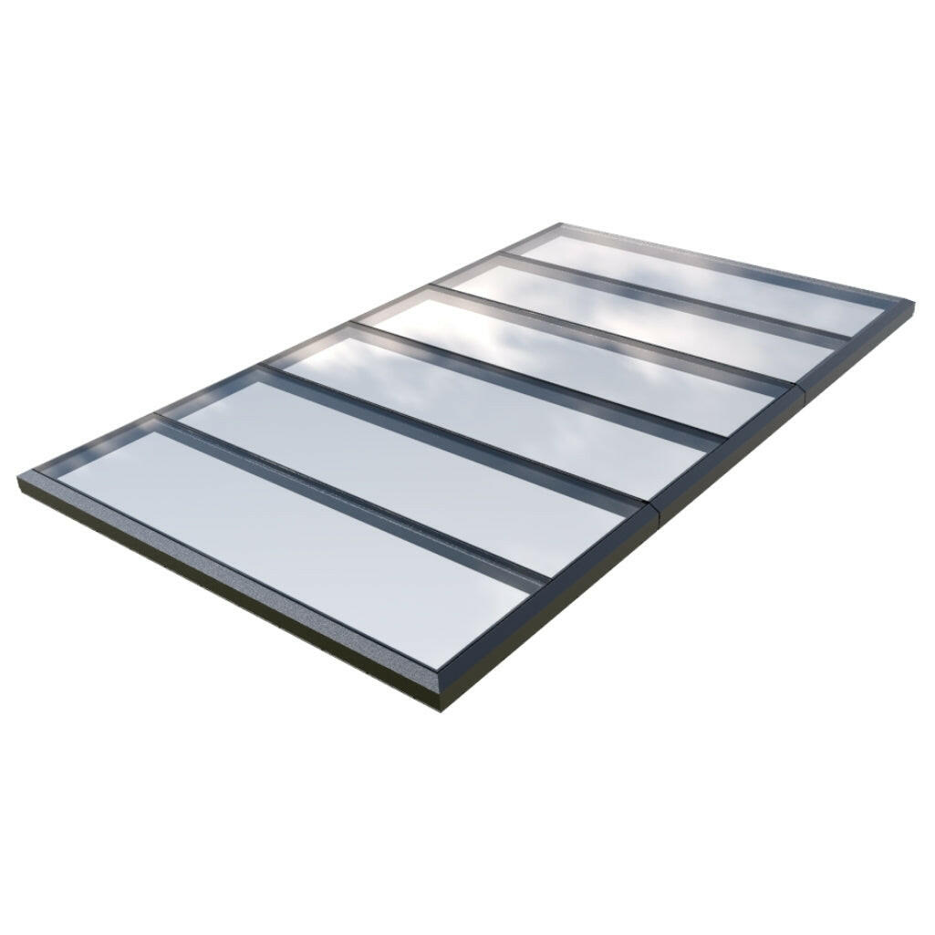 3000 x 5000 mm Fixed Glass Link Modular Skylight | 3 Fixed 0 Opening.