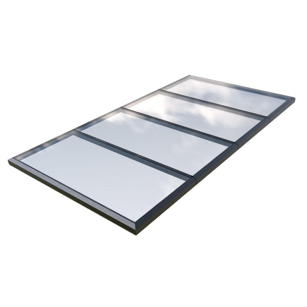 3000 x 5500 mm Fixed Glass Link Modular Skylight | 4 Fixed 0 Opening.